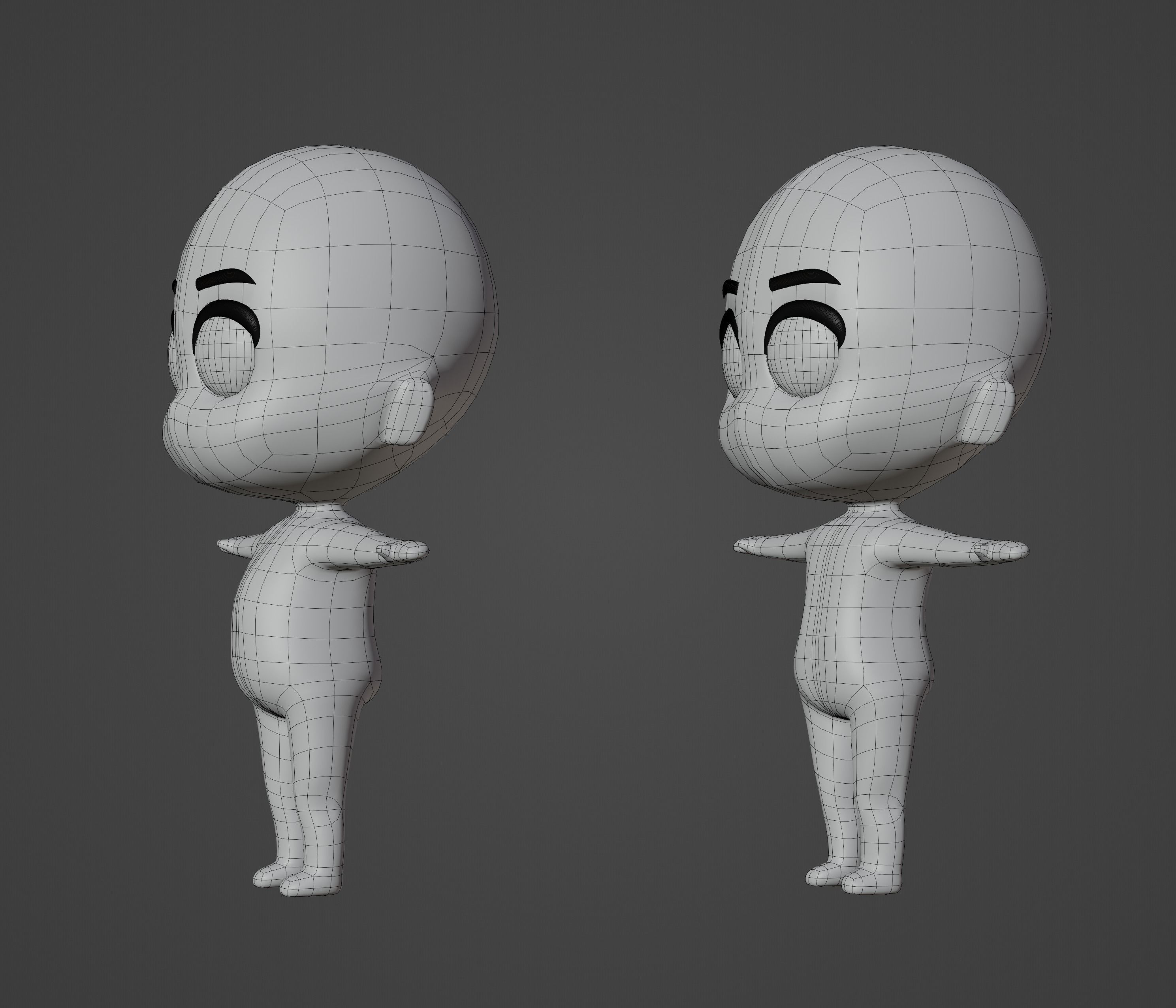 Chibi Base Model Bundle - Game Ready Low-poly 3D model_5
