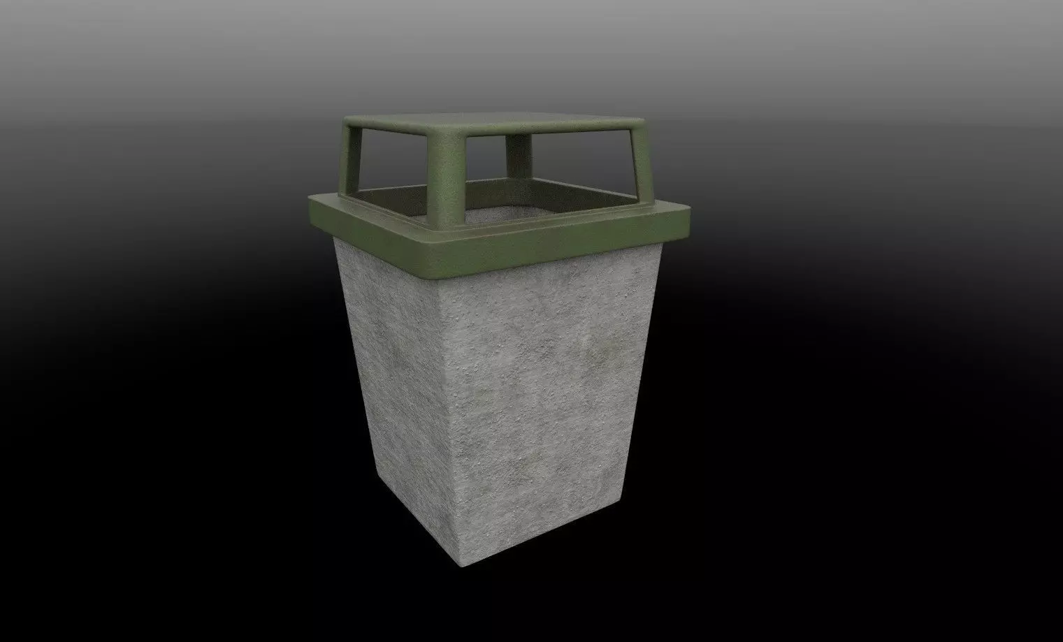 Cement Dustbin Low-poly 3D model_0