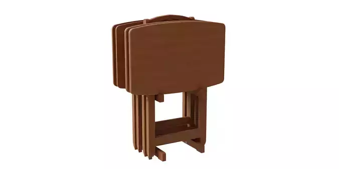 Set Of 4 Small Foldable Wooden Tables