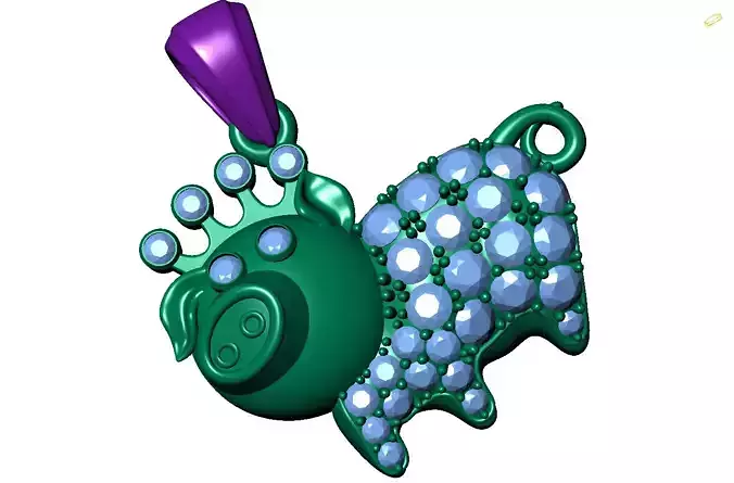 Pig pendant 3D print model