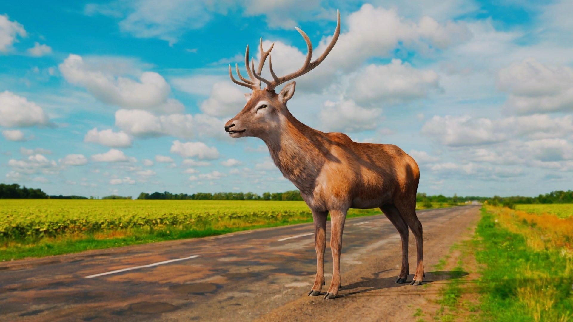 Deer xgen fur 3D model_3