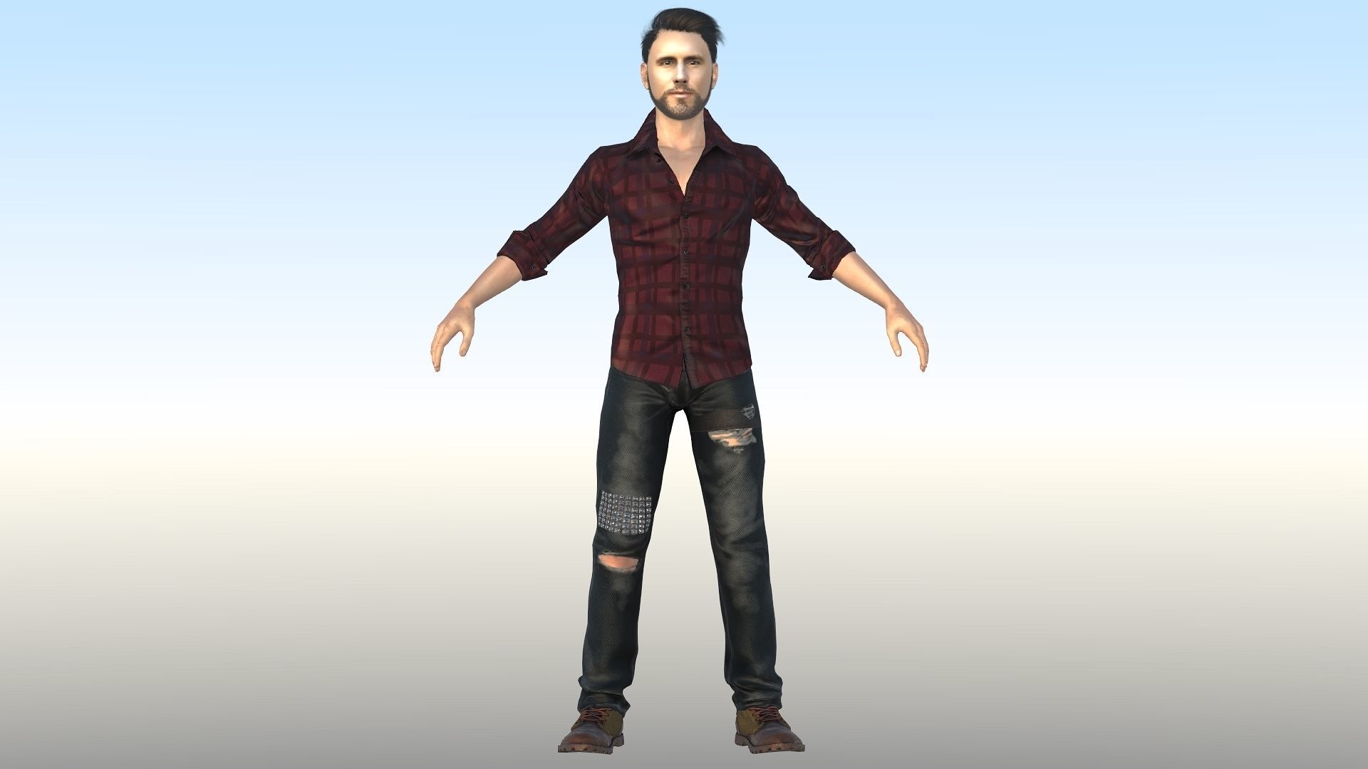 Ryan Reynolds  Low-poly 3D model_1