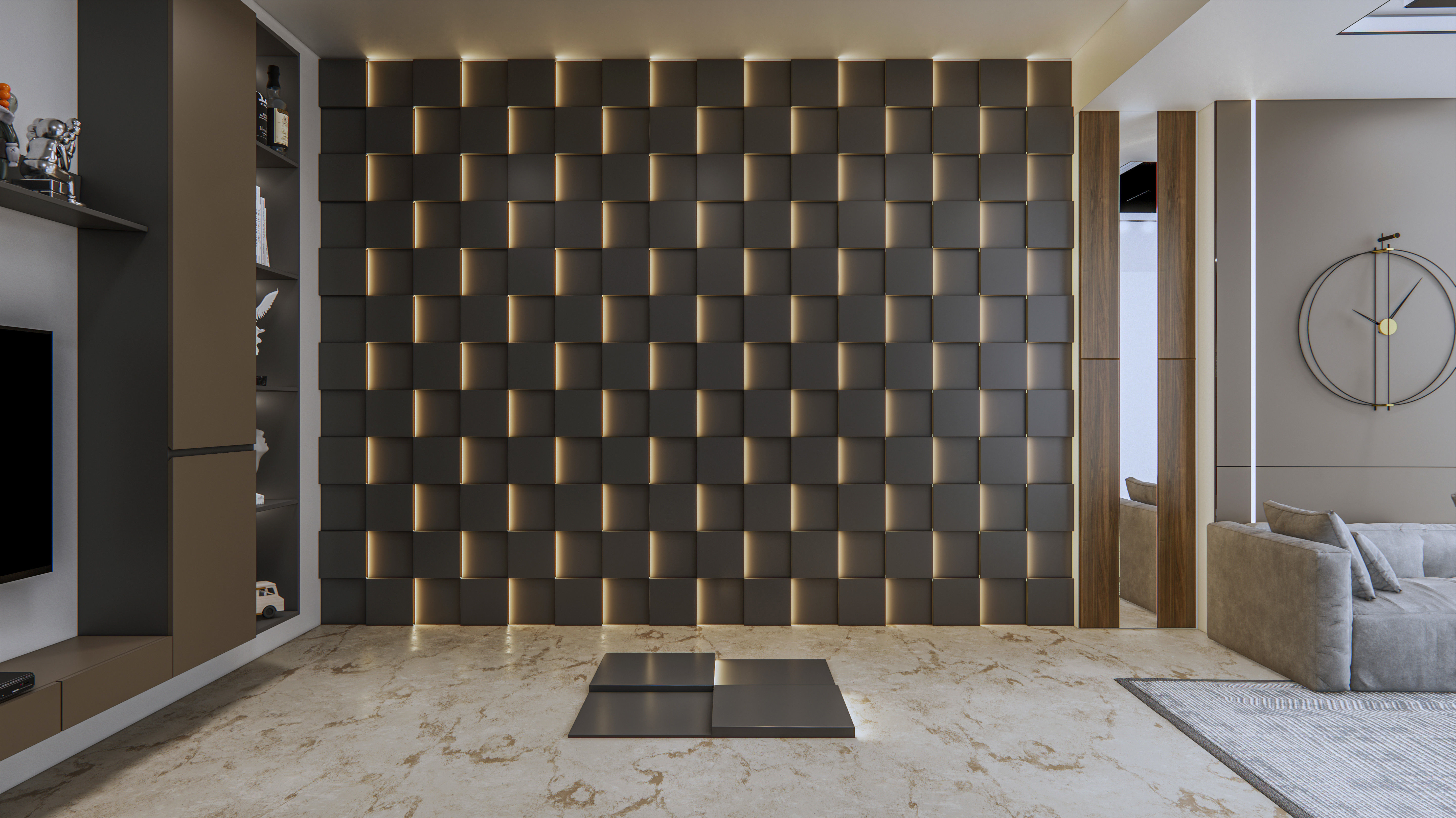 Wall decorative light 3d panel Free 3D model_14