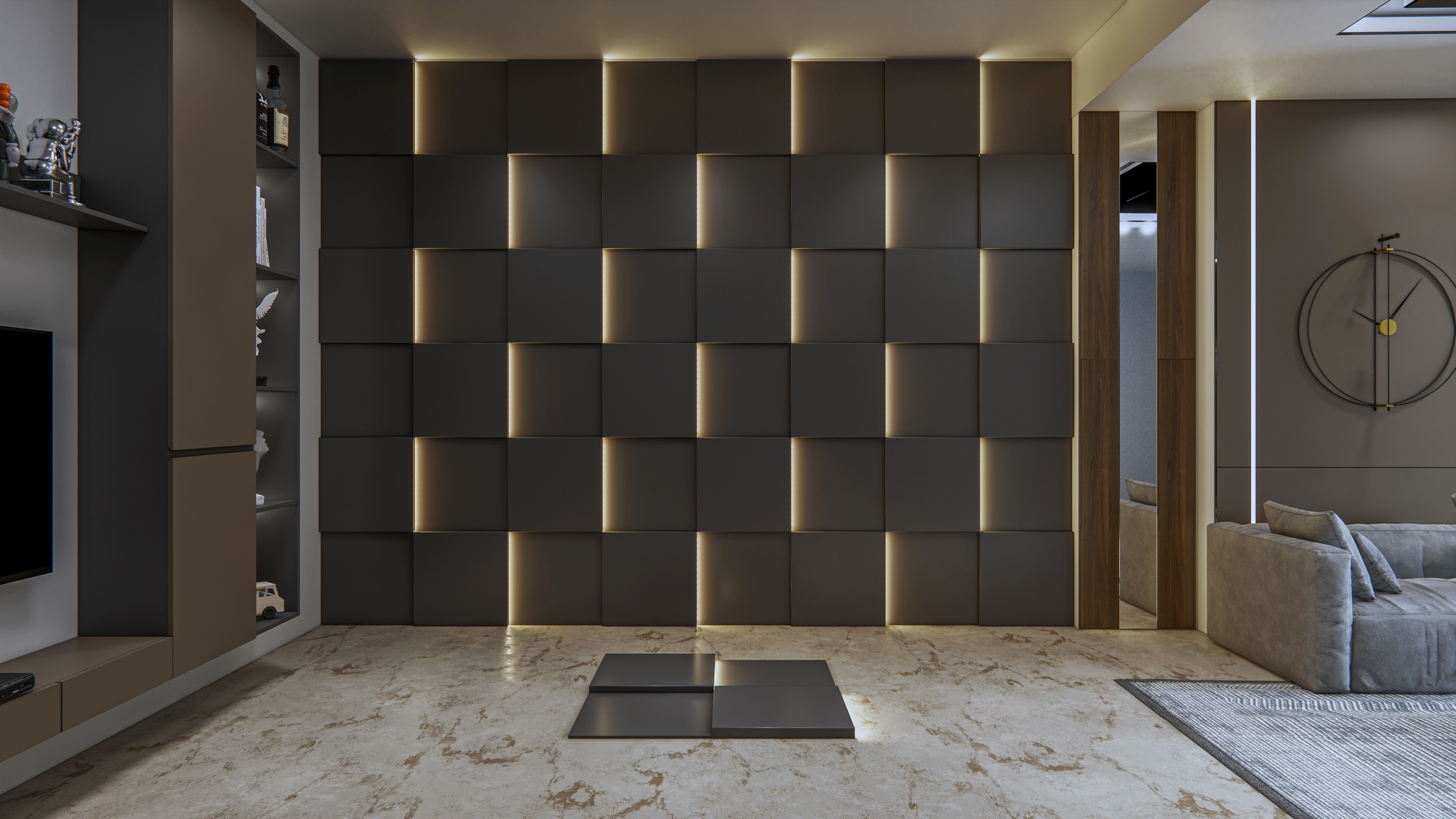 Wall decorative light 3d panel Free 3D model_7