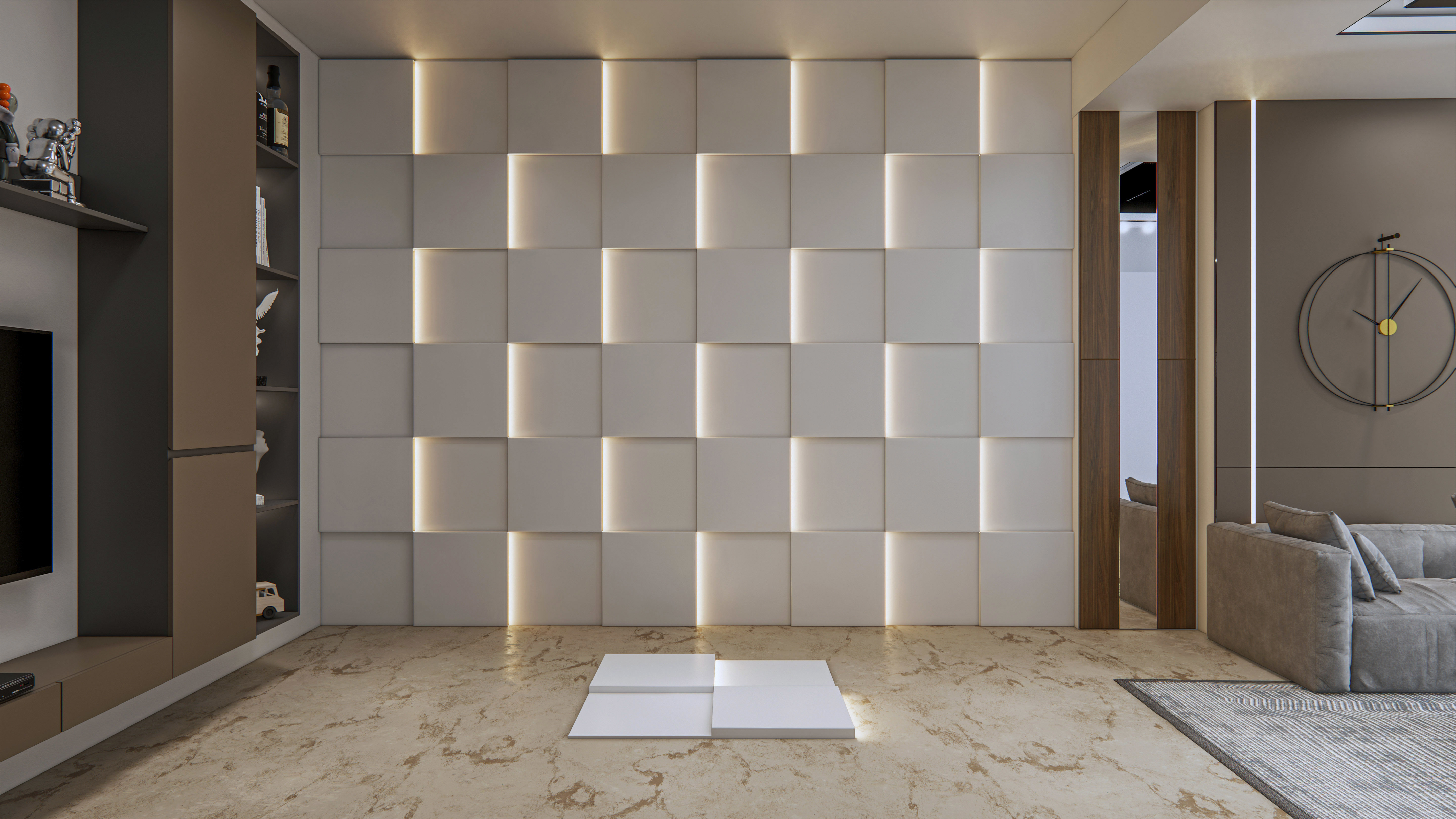 Wall decorative light 3d panel Free 3D model_9