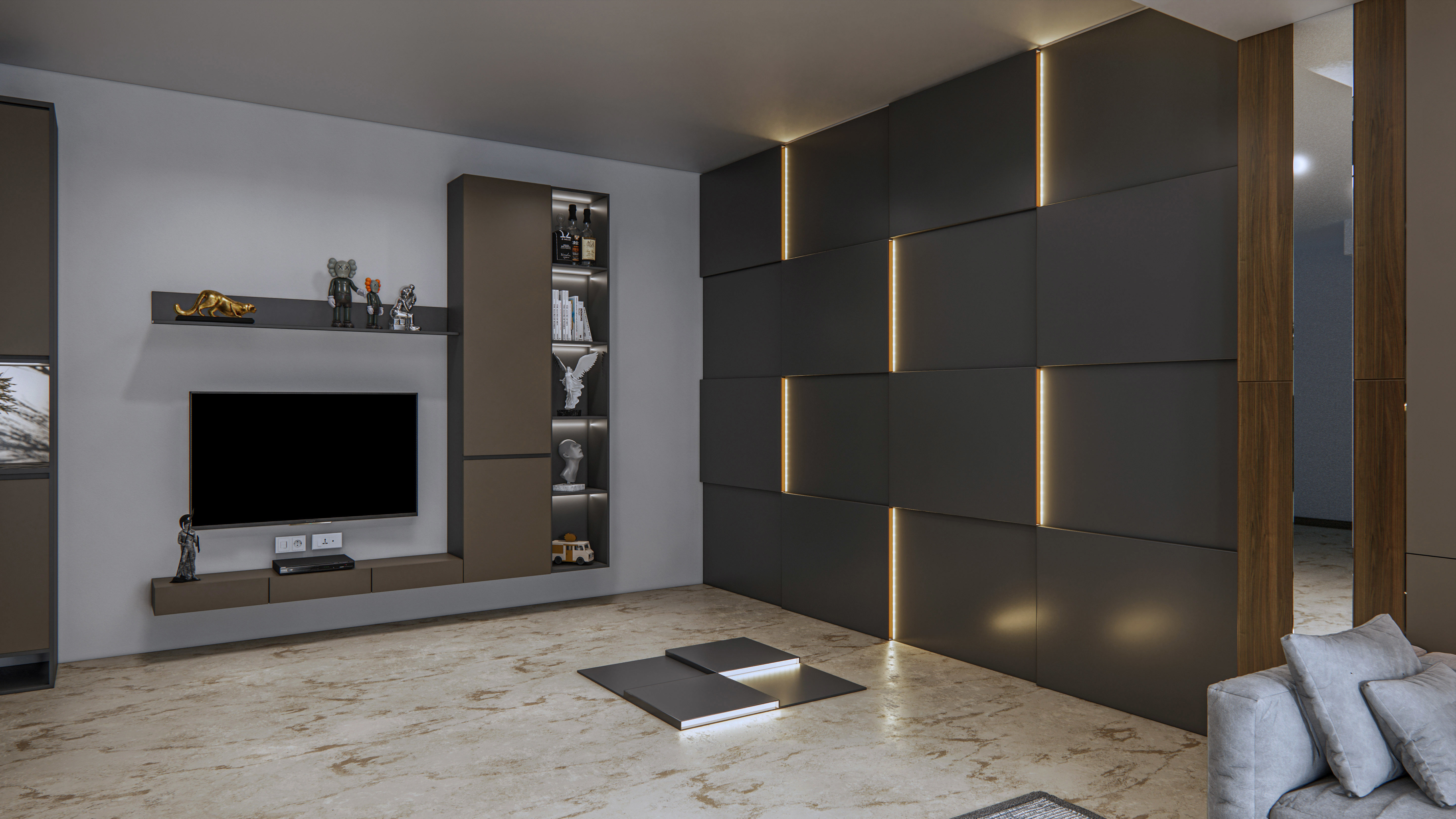 Wall decorative light 3d panel Free 3D model_13