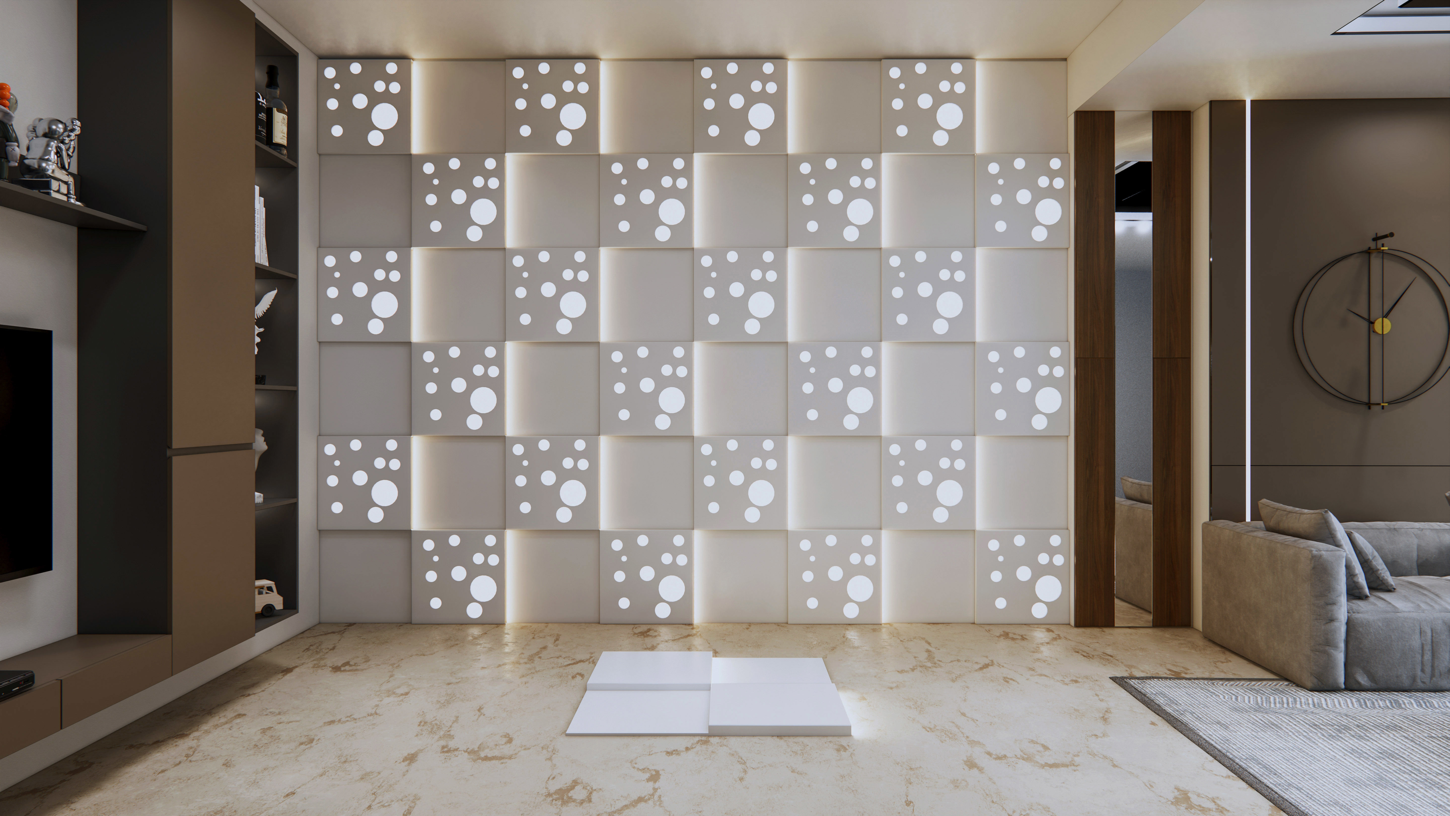 Wall decorative light 3d panel Free 3D model_4