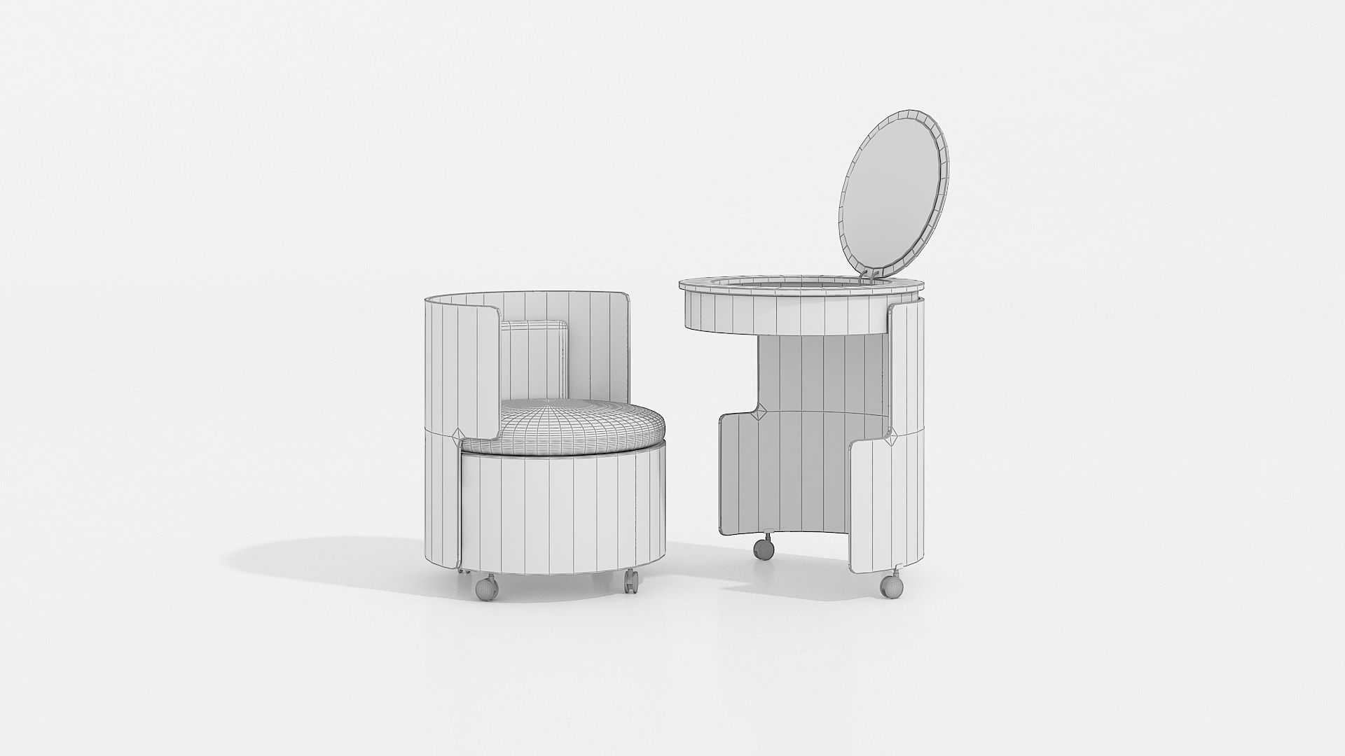 Vanity Set Low-poly 3D model_5