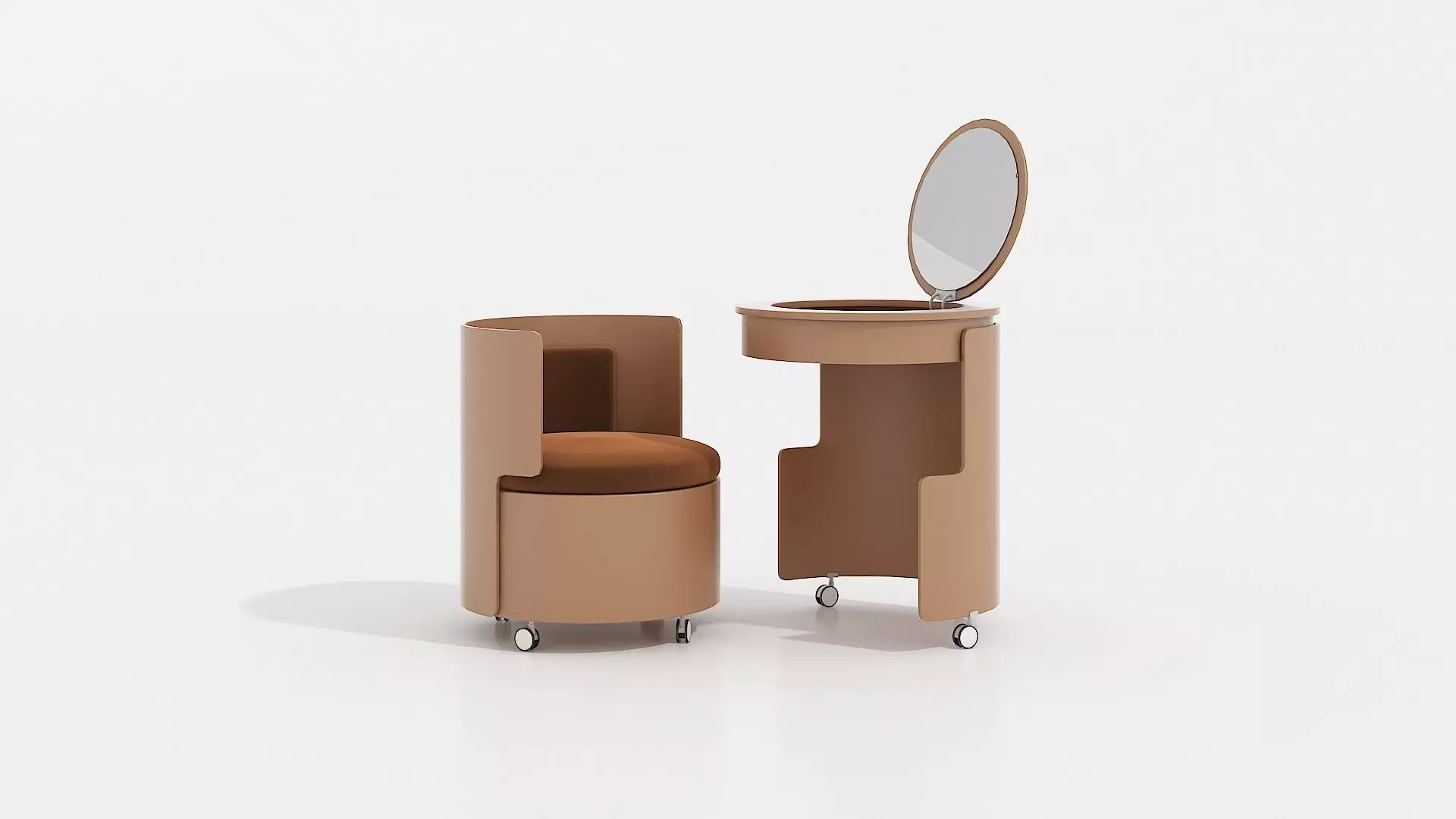 Vanity Set Low-poly 3D model_0