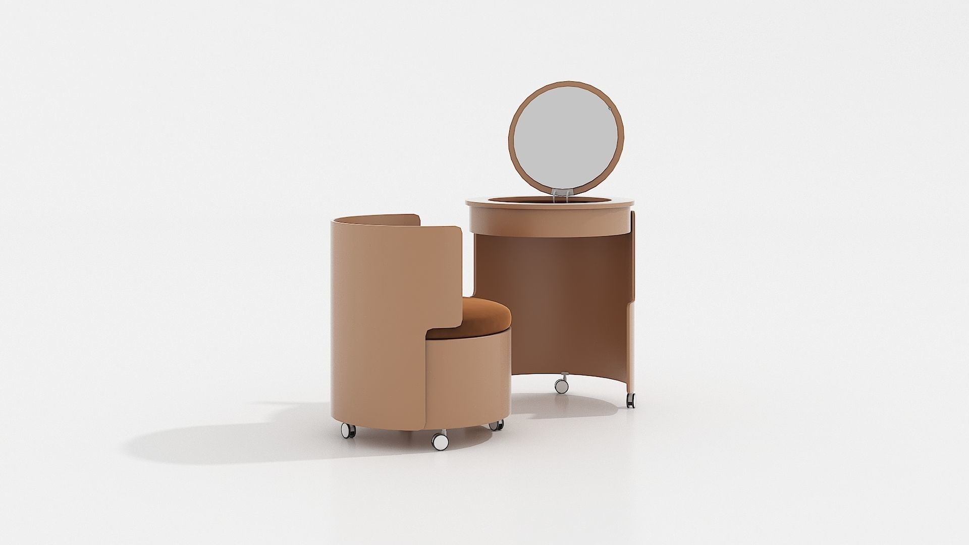 Vanity Set Low-poly 3D model_1