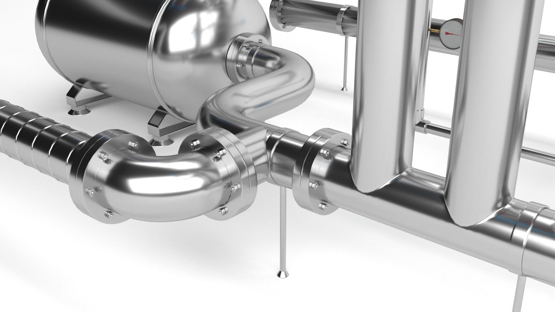 Industrial Pipe 3D model_2