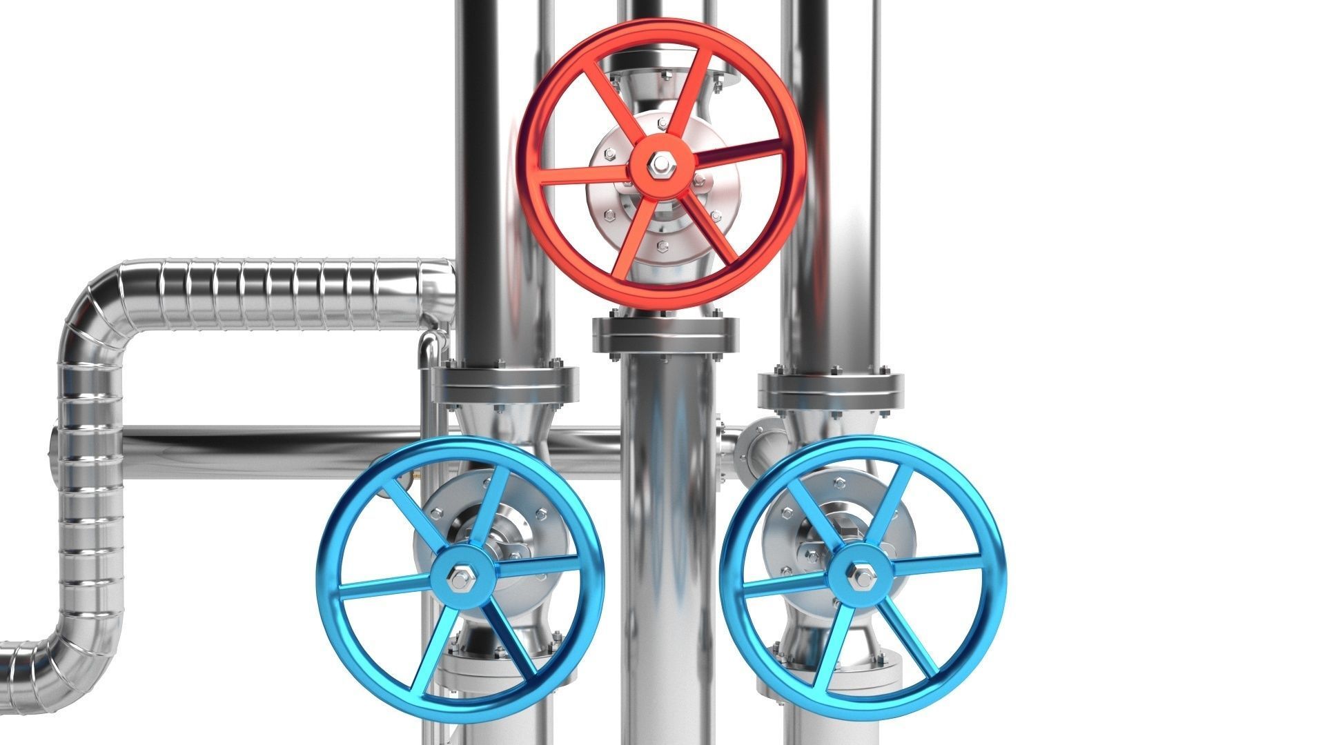 Industrial Pipe 3D model_3