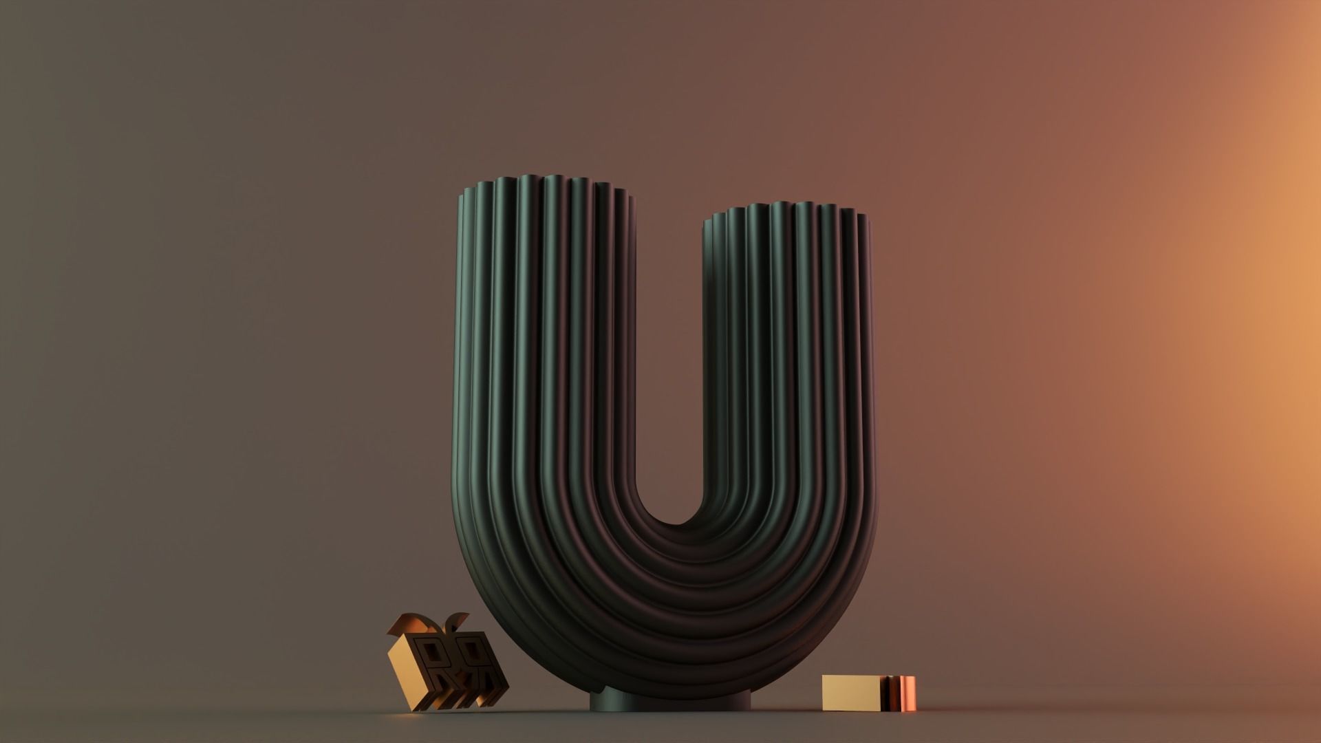  U-Shape Ribbed Curl Vase 3D print model_3