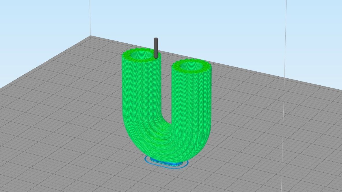  U-Shape Ribbed Curl Vase 3D print model_4
