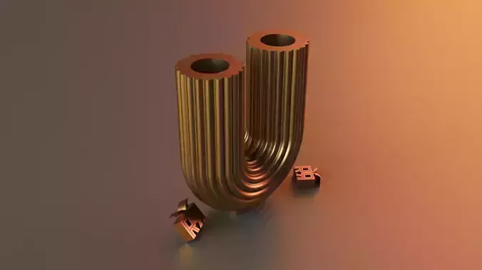  U-Shape Ribbed Curl Vase