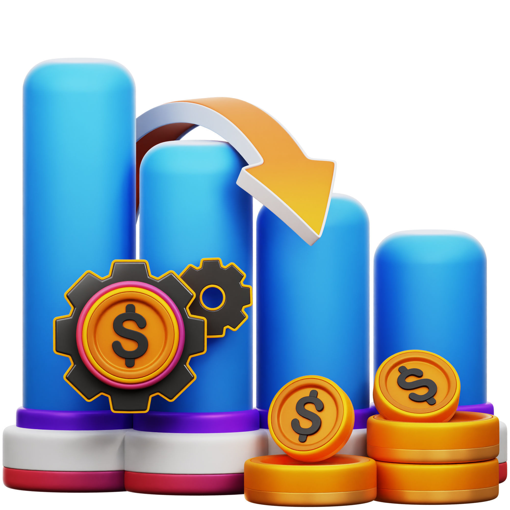 Recession Icon Pack 3D Model Low-poly 3D model_8