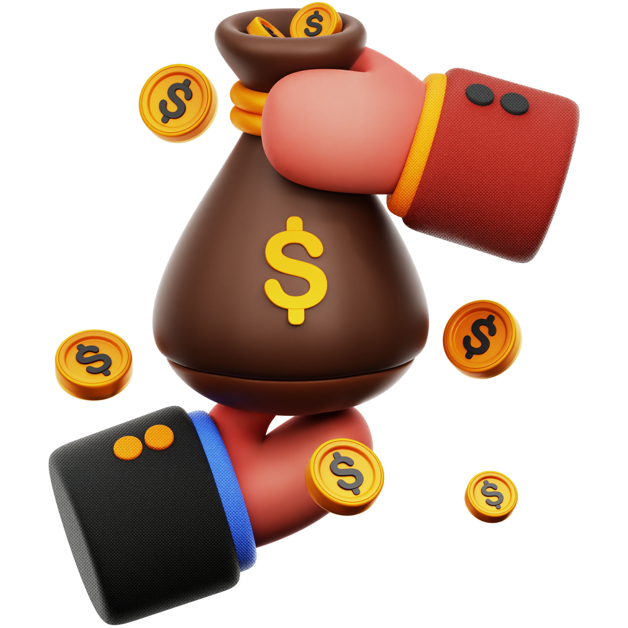 Recession Icon Pack 3D Model Low-poly 3D model_16