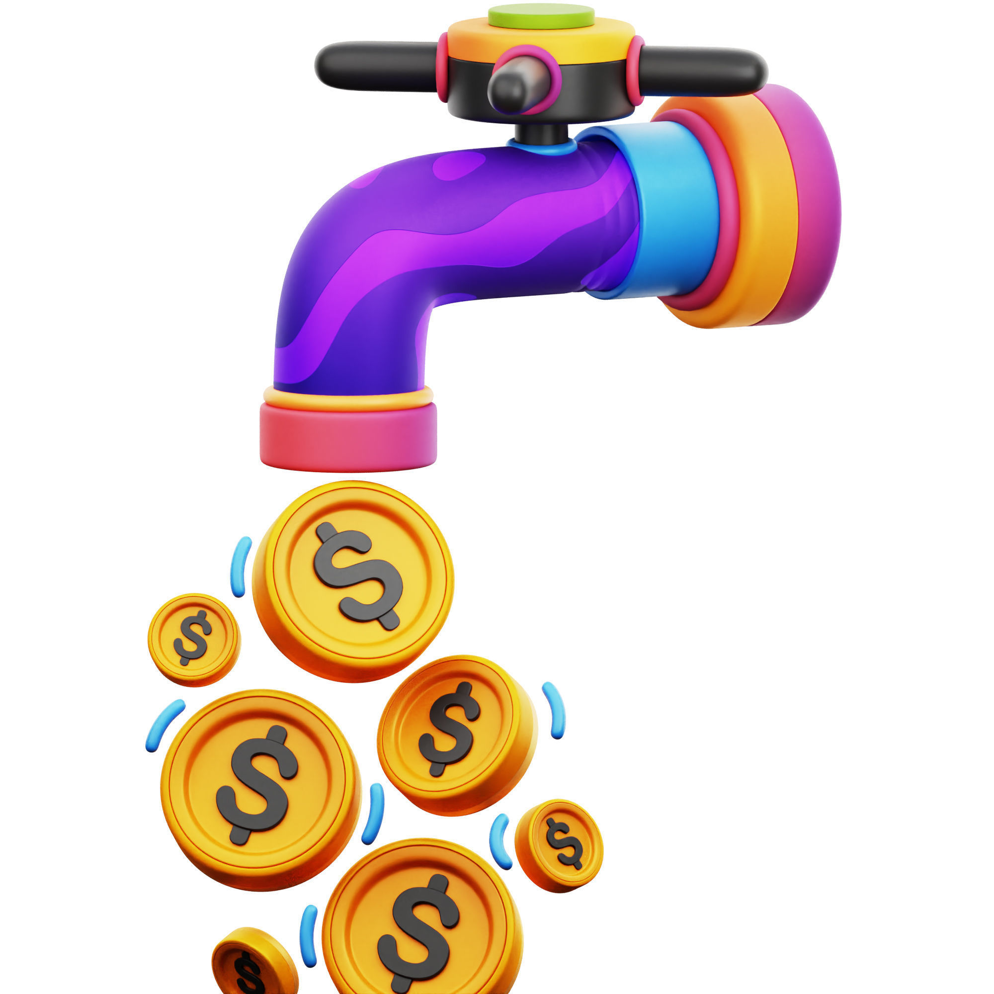 Recession Icon Pack 3D Model Low-poly 3D model_19