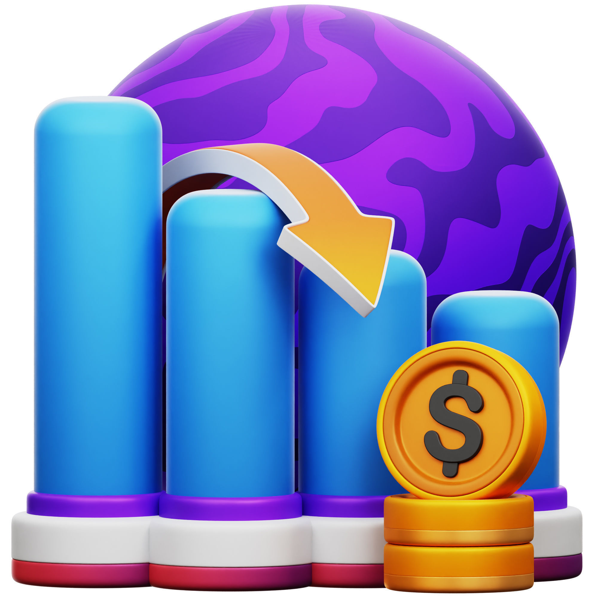 Recession Icon Pack 3D Model Low-poly 3D model_1