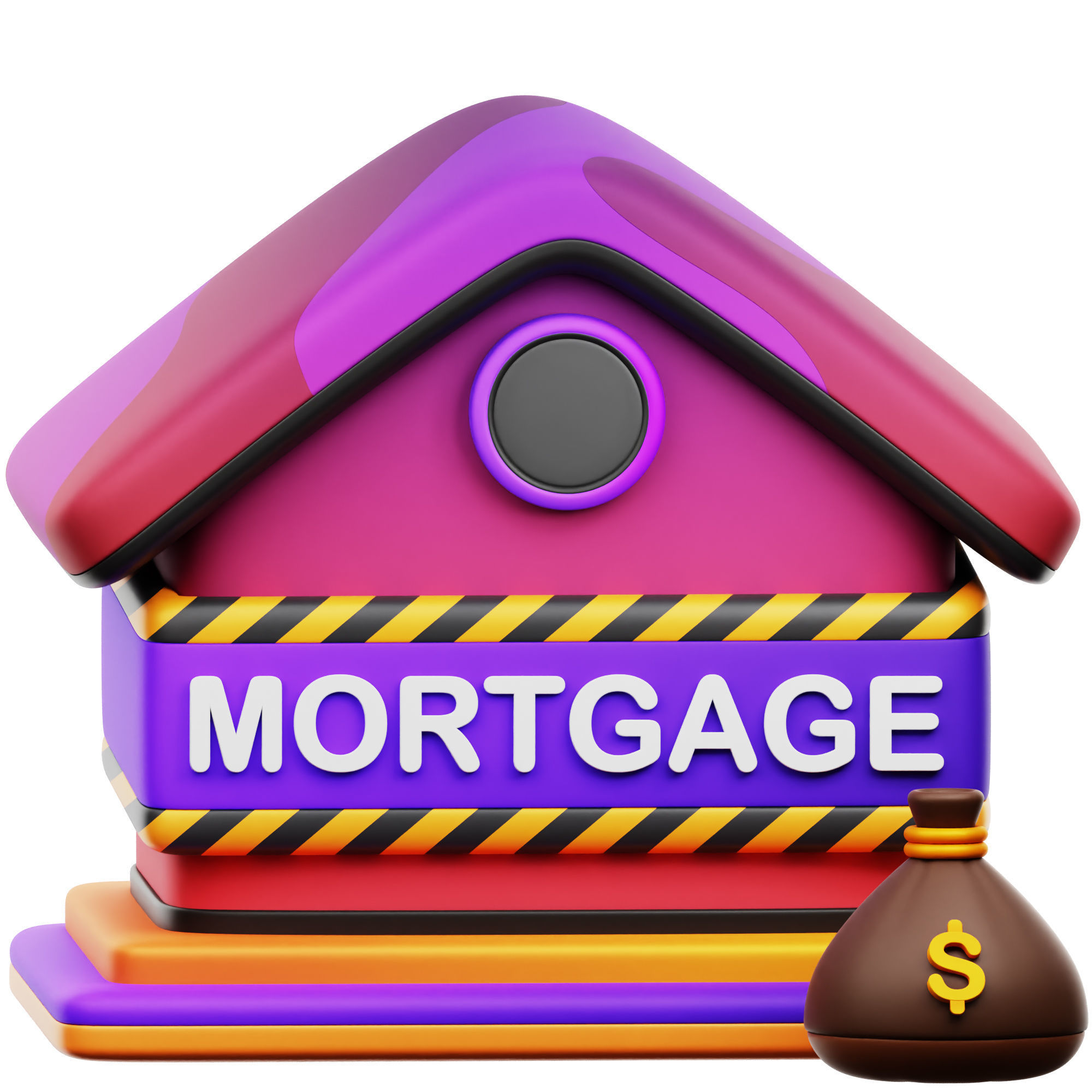 Recession Icon Pack 3D Model Low-poly 3D model_14