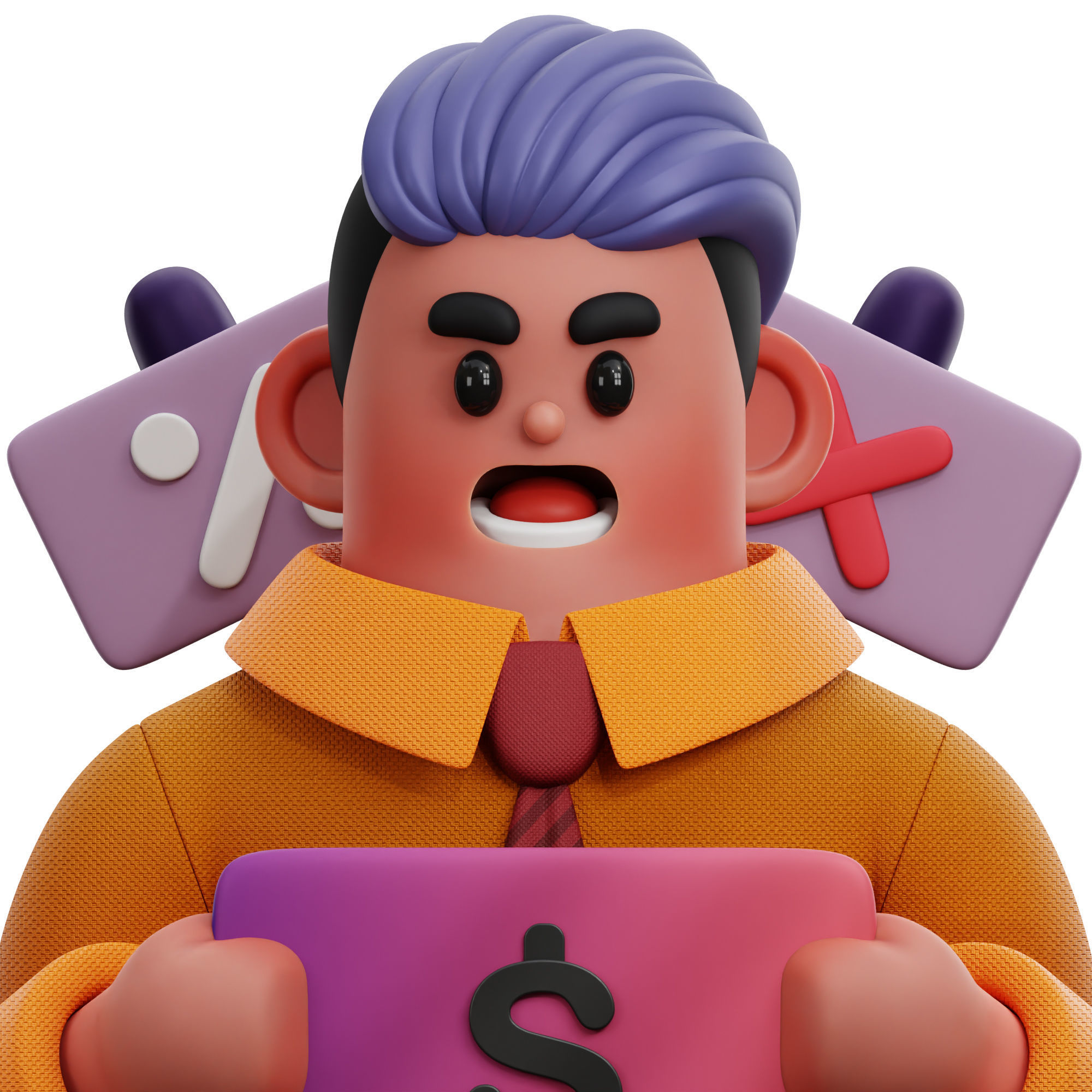 Recession Icon Pack 3D Model Low-poly 3D model_4