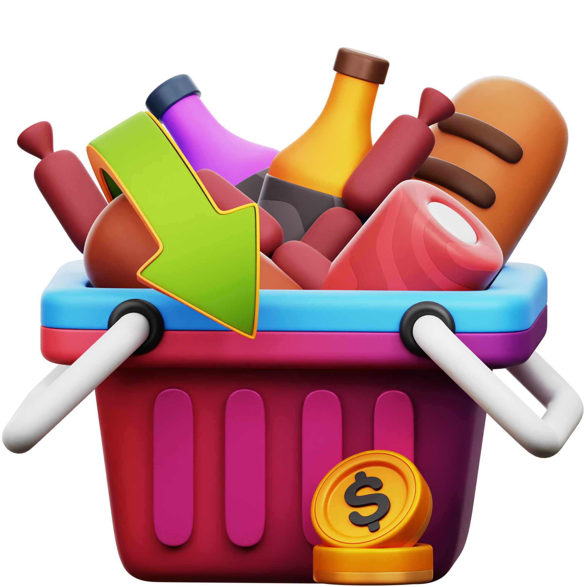 Recession Icon Pack 3D Model Low-poly 3D model_10