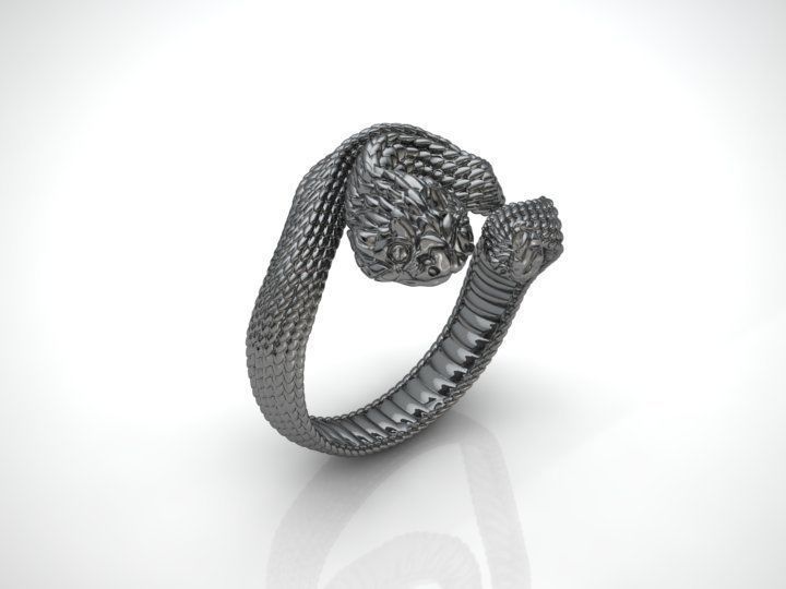 Snake ring 3D print model_1