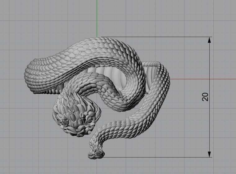 Snake ring 3D print model_5