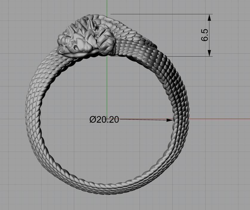 Snake ring 3D print model_4