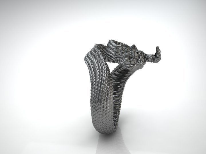 Snake ring 3D print model_2