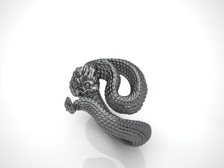 Snake ring 3D print model_3