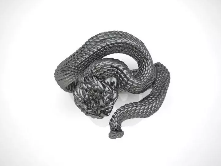 Snake ring 3D print model_0