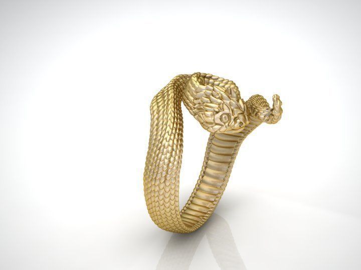 Snake ring 3D print model_7