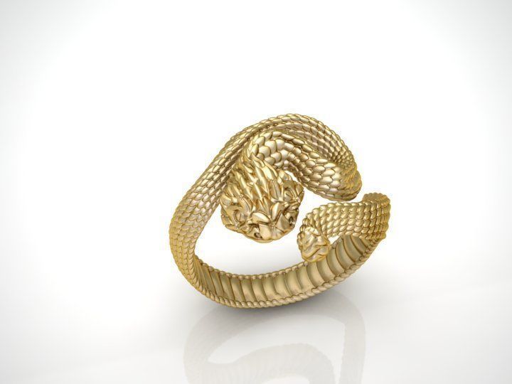 Snake ring 3D print model_6