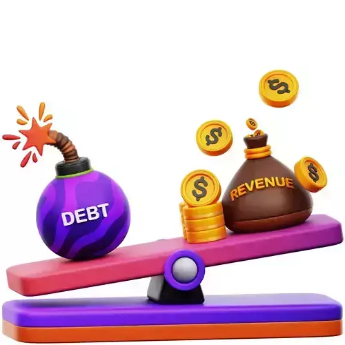 Debt Revenue Balance 3D Icon Low-poly 3D model