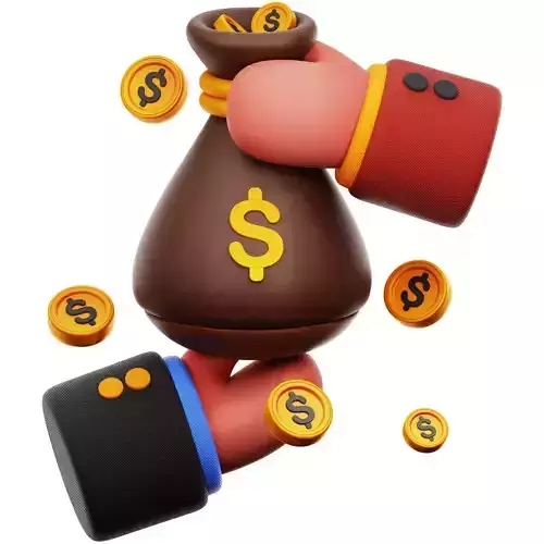 Money Loan 3D Icon Low-poly 3D model