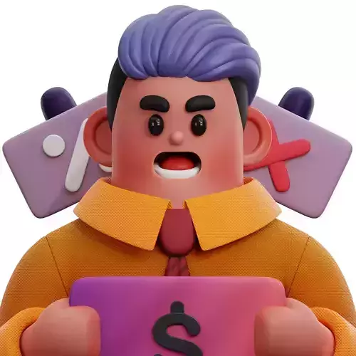 Protest Demonstration Avatar 3D Icon Low-poly 3D model