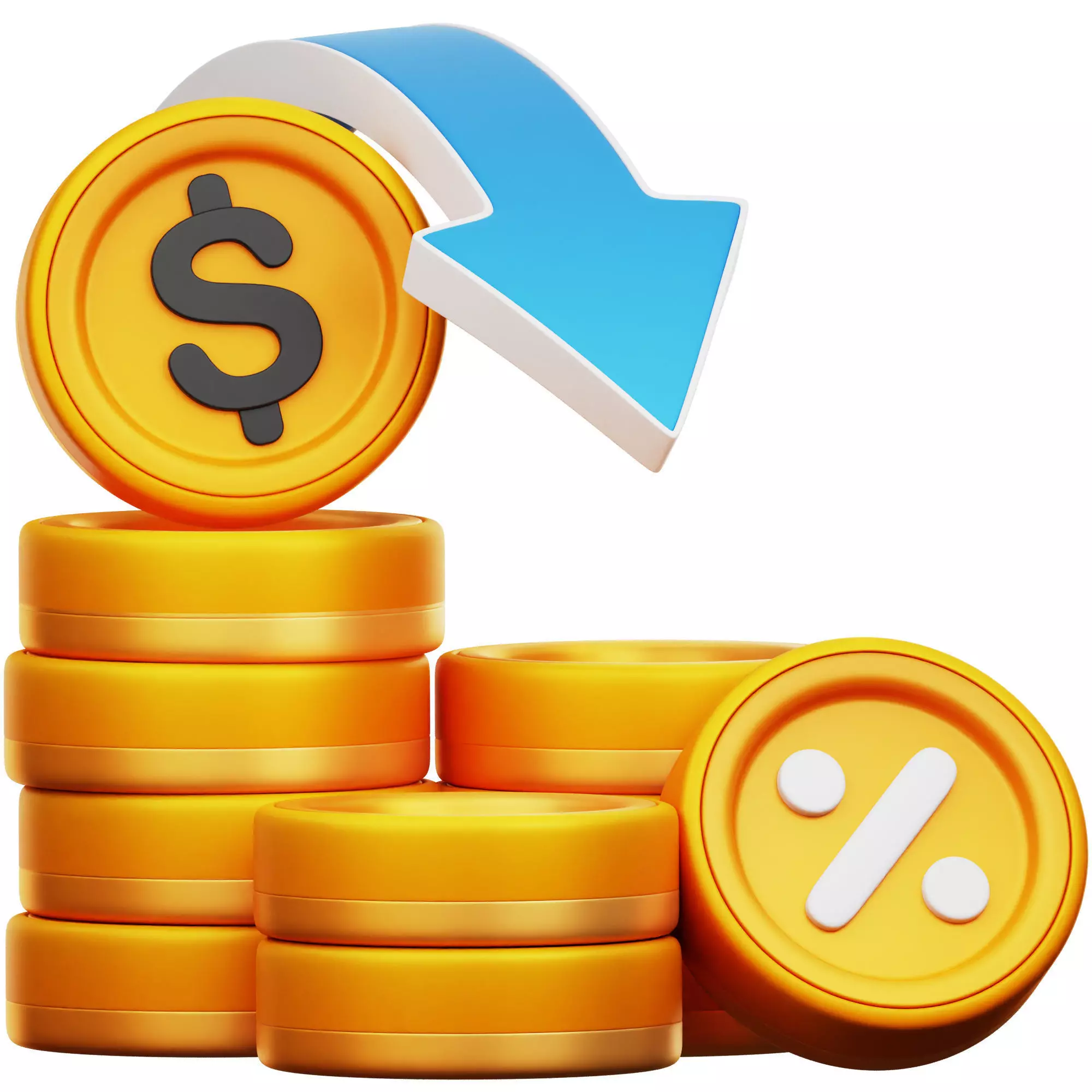 Recession 3D Icon Low-poly 3D model_0