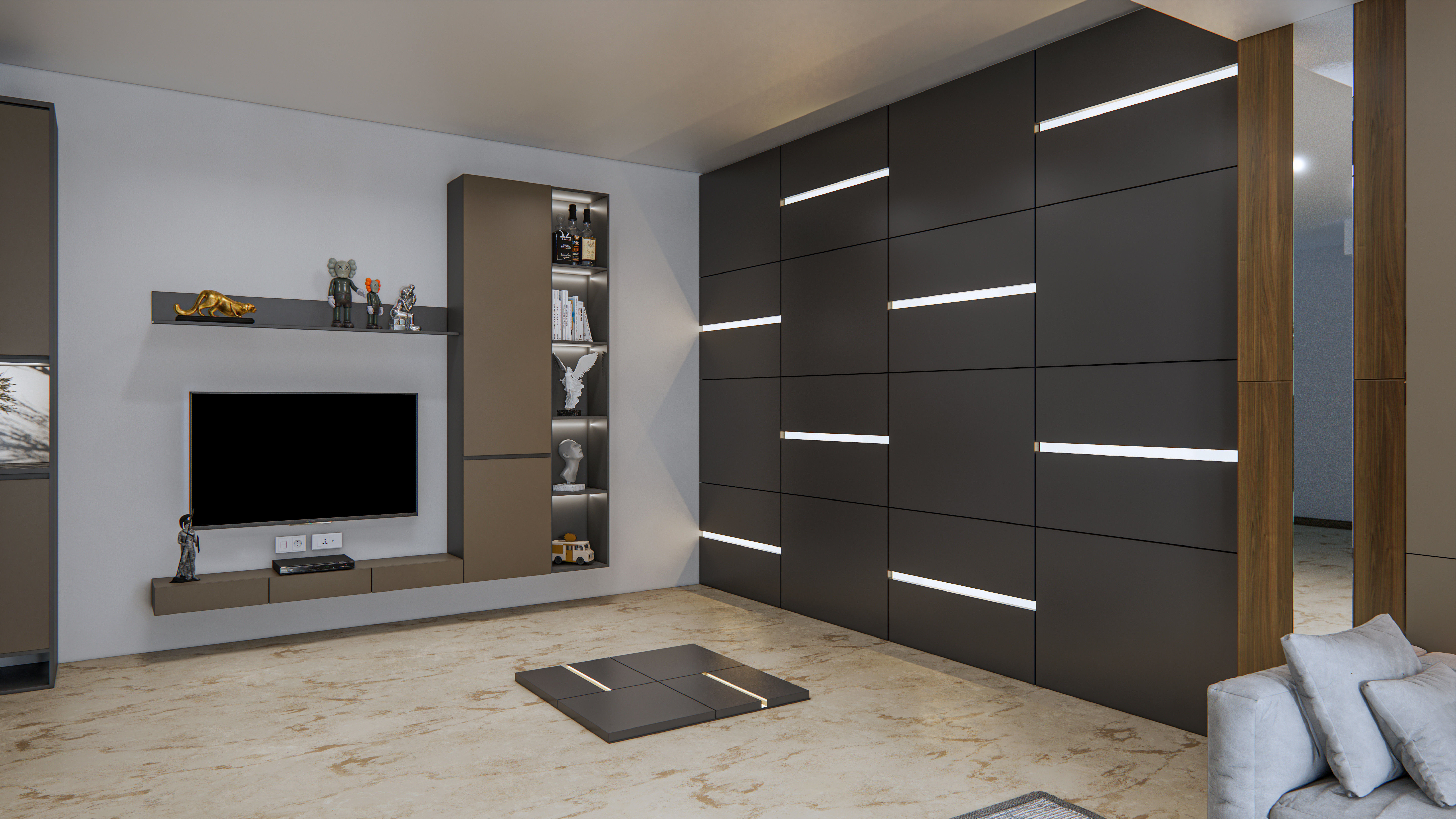 Wall decorative light 3d panel Free 3D model_8