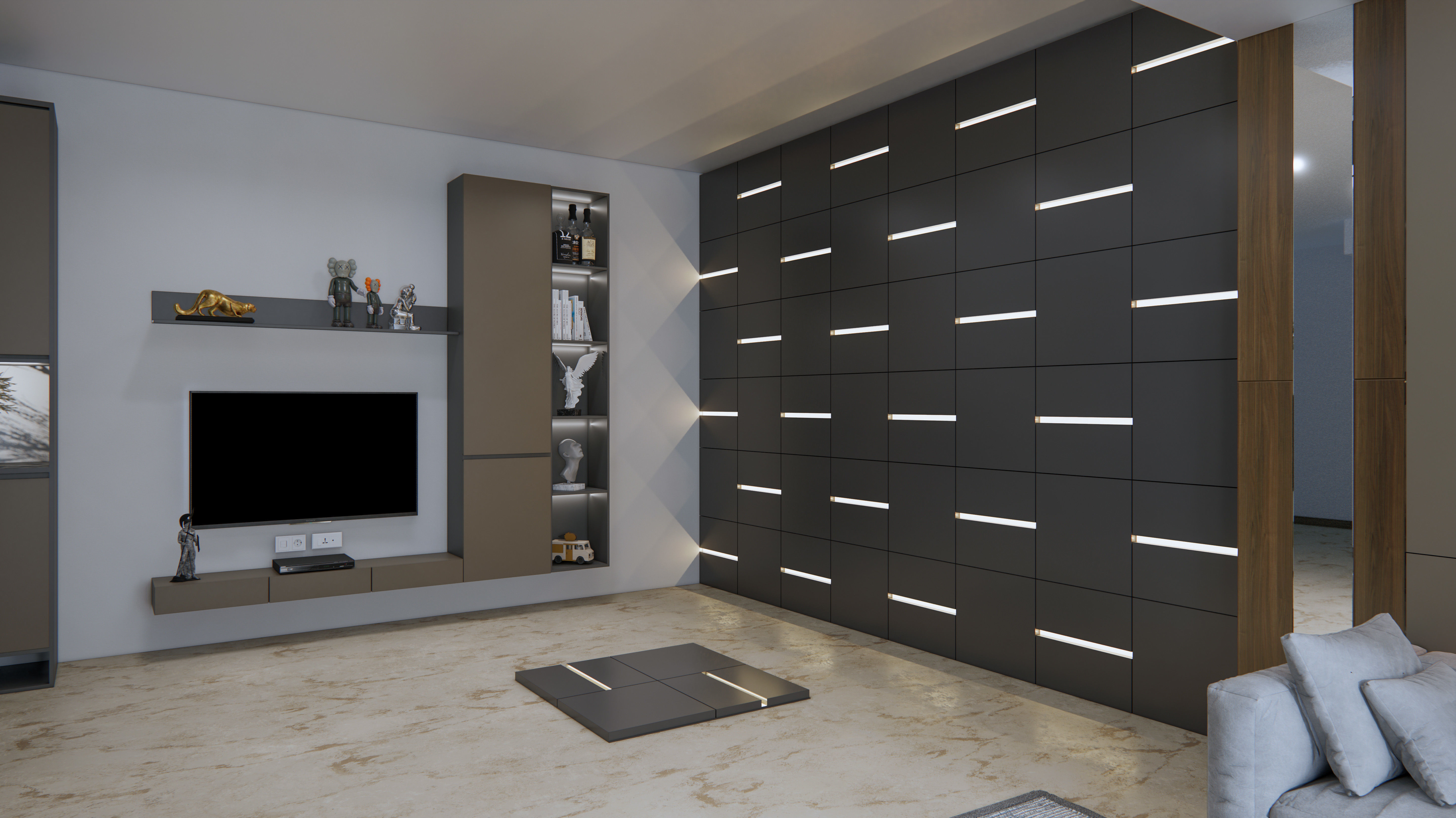 Wall decorative light 3d panel Free 3D model_7