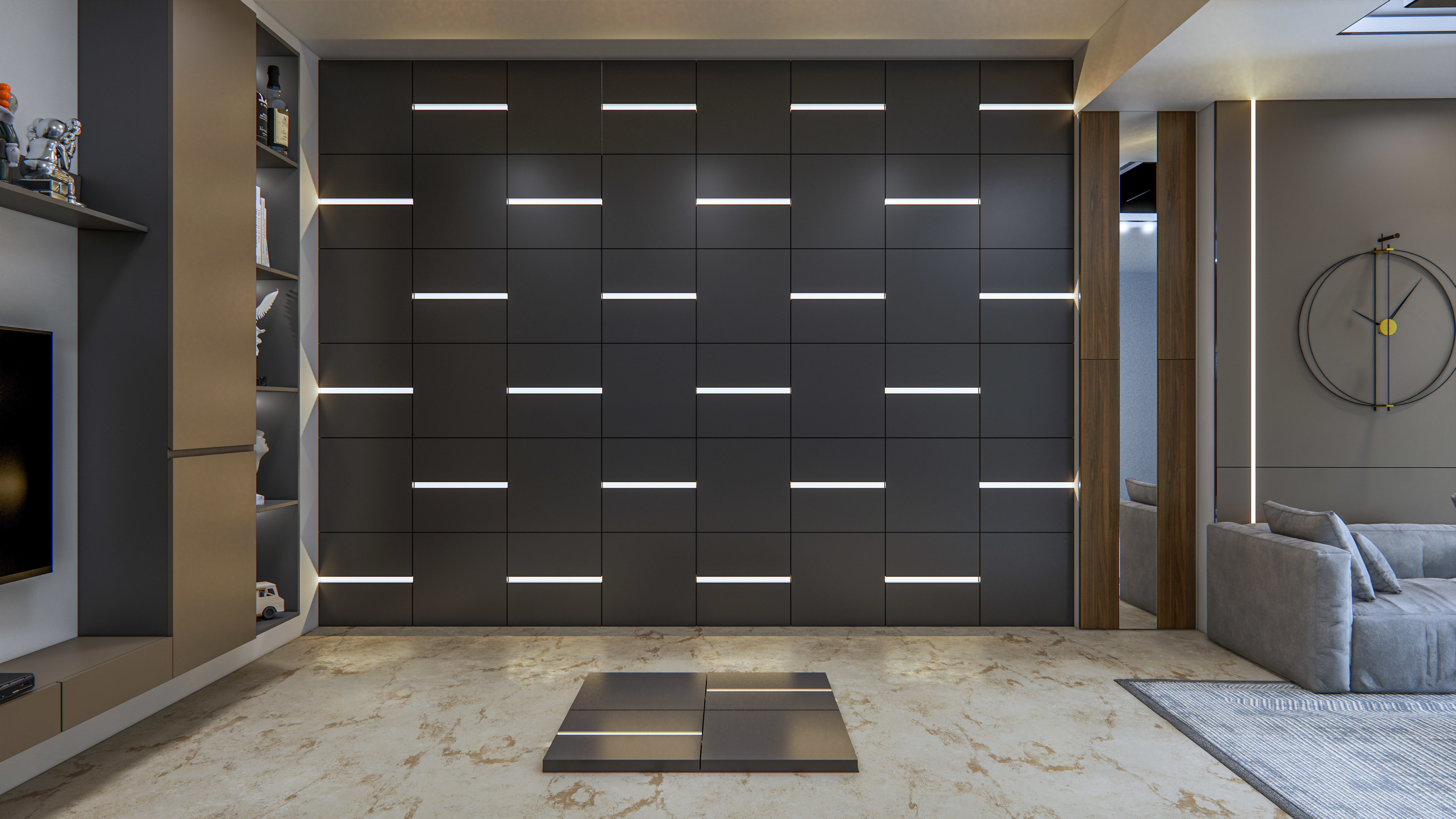 Wall decorative light 3d panel Free 3D model_4