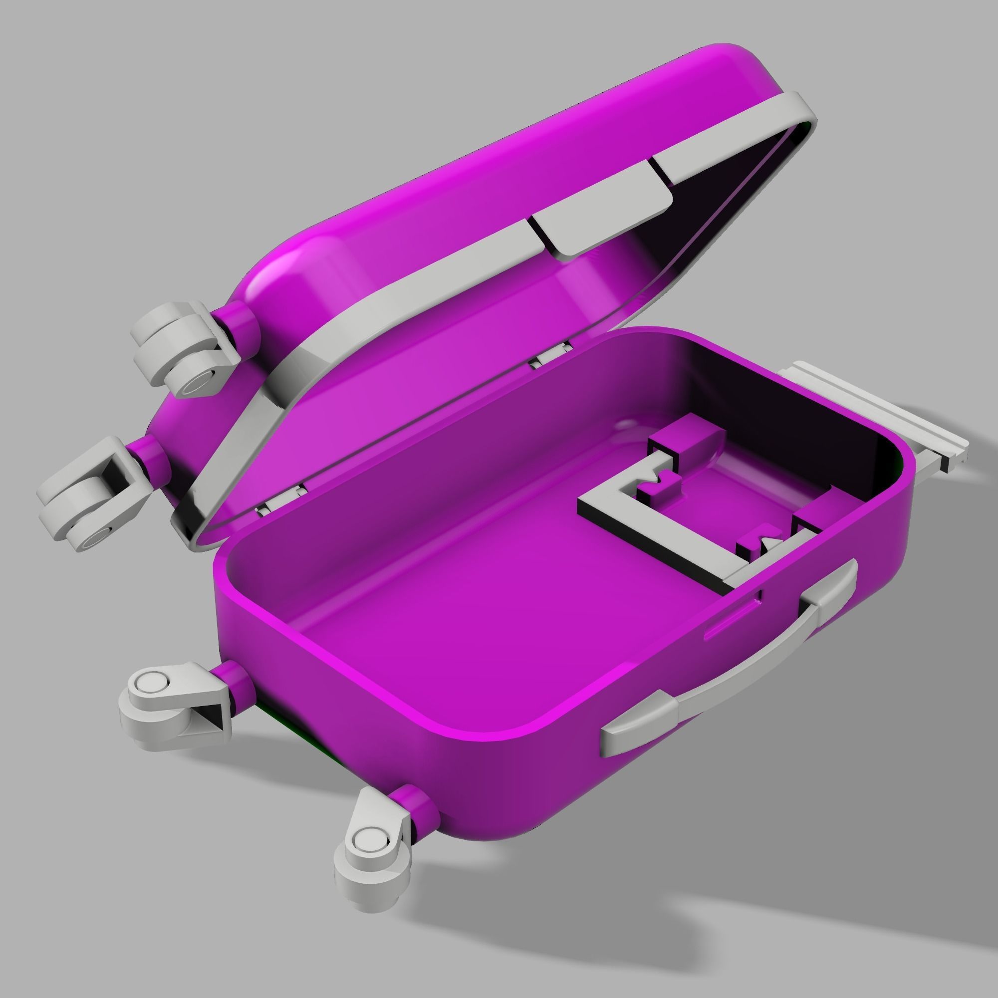 Barbie Suitcase Trolley Spinner Suitcase Rolling  STL File 3D print model_3