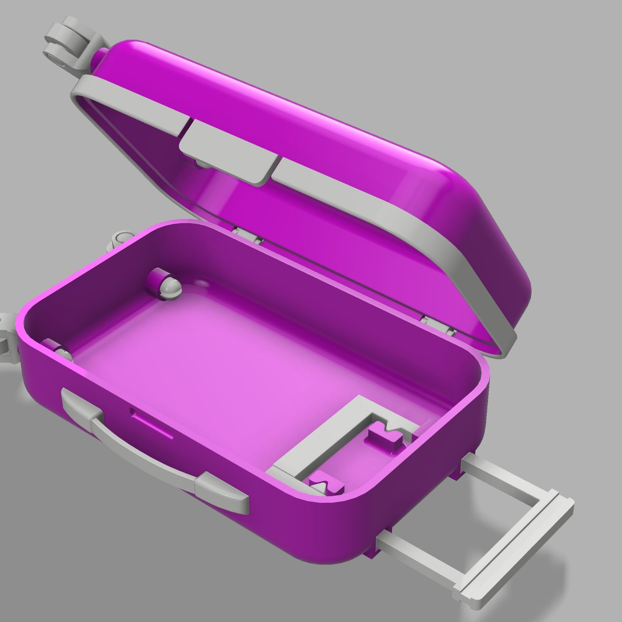 Barbie Suitcase Trolley Spinner Suitcase Rolling  STL File 3D print model_10