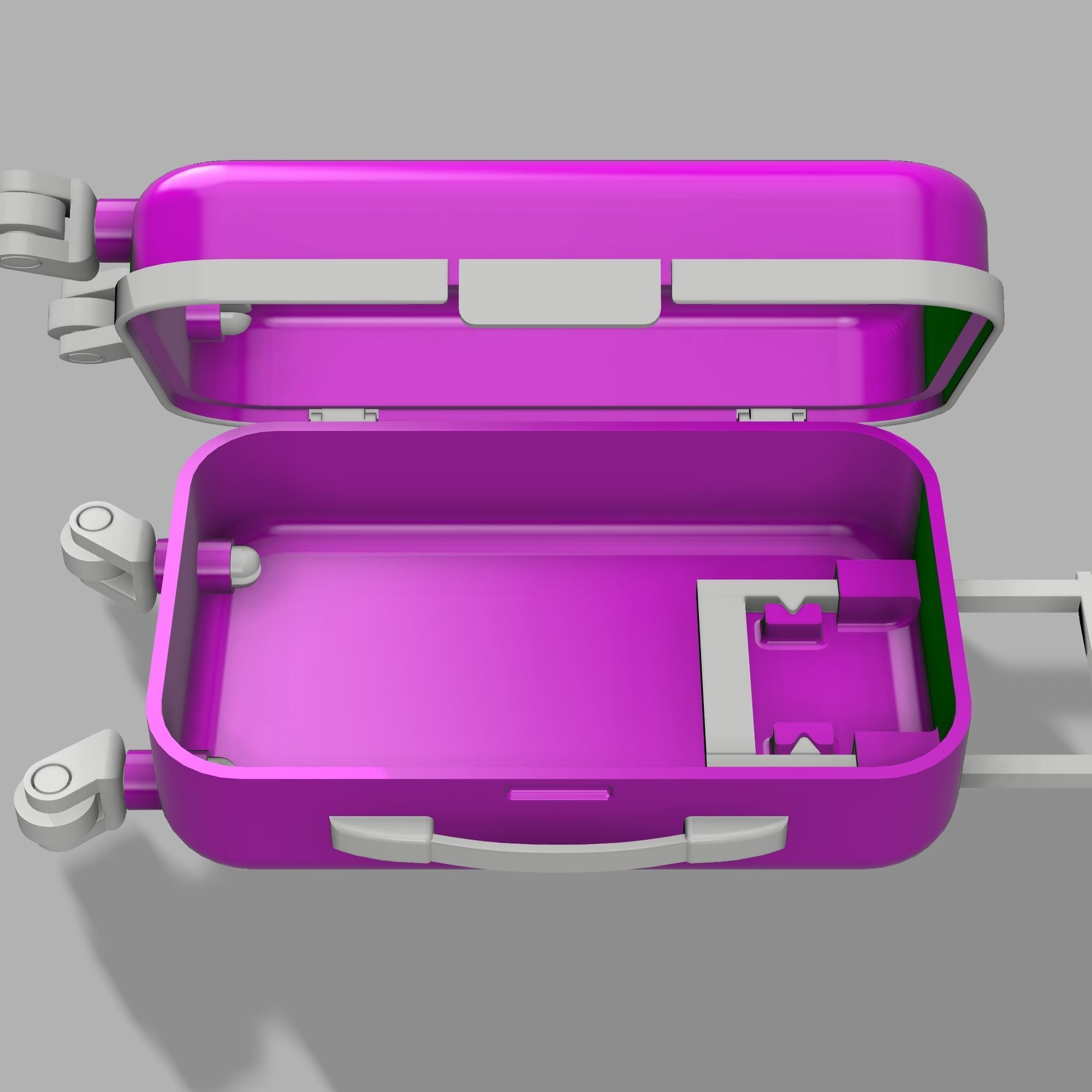 Barbie Suitcase Trolley Spinner Suitcase Rolling  STL File 3D print model_2