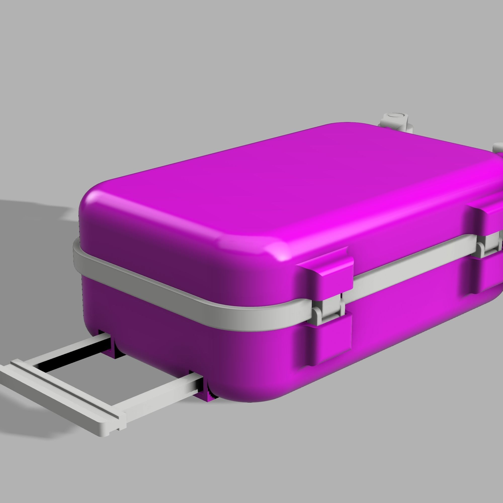 Barbie Suitcase Trolley Spinner Suitcase Rolling  STL File 3D print model_7