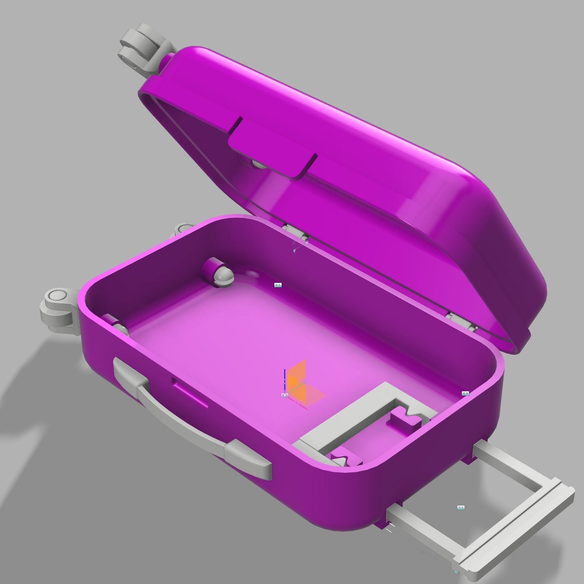 Barbie Suitcase Trolley Spinner Suitcase Rolling  STL File 3D print model_11