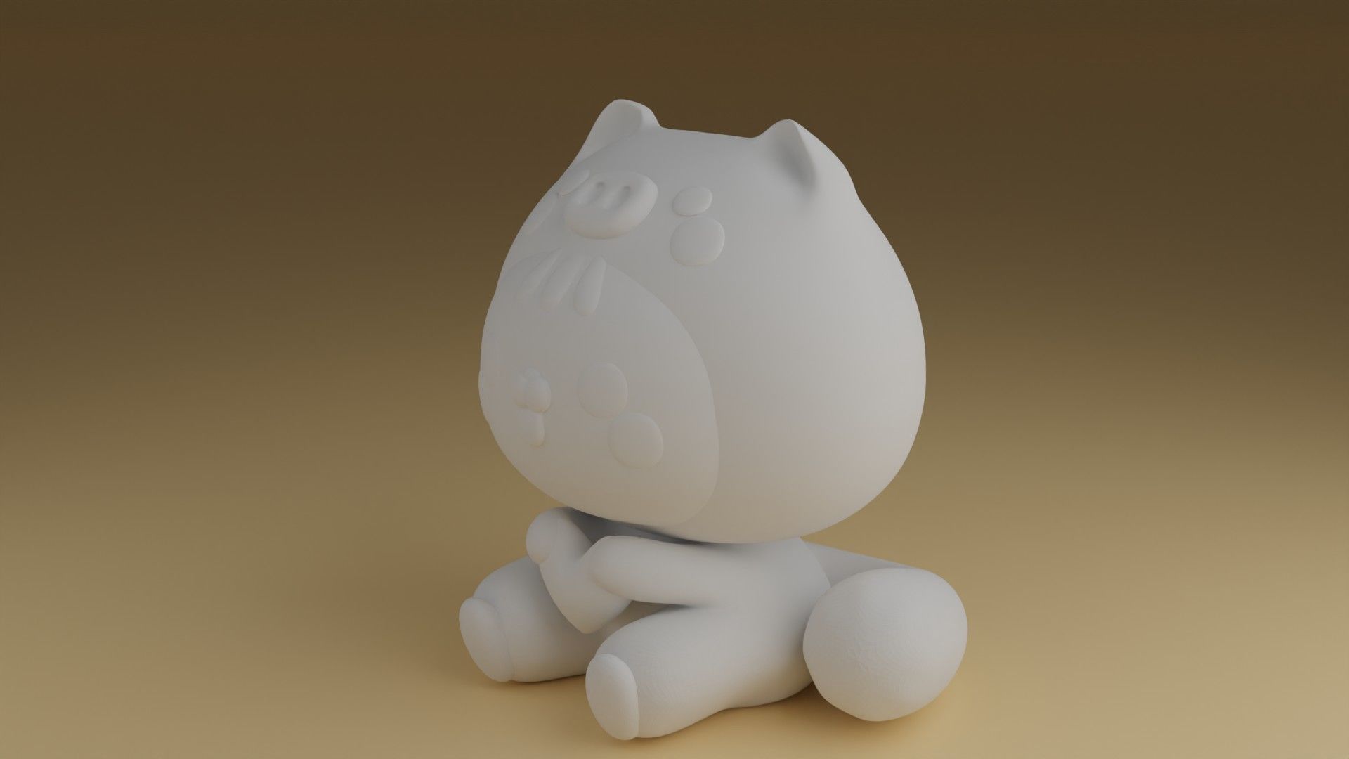 kitty and pig hat 3D print model_6