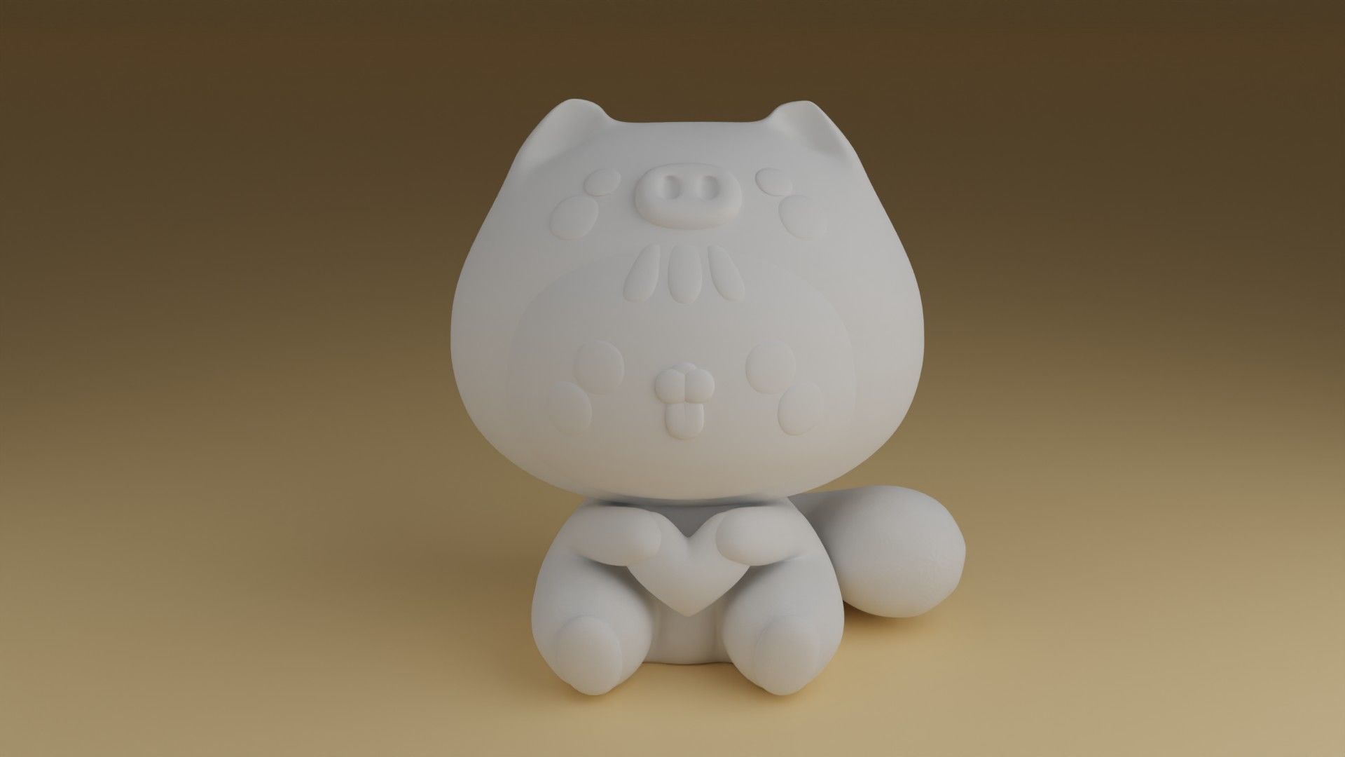 kitty and pig hat 3D print model_1