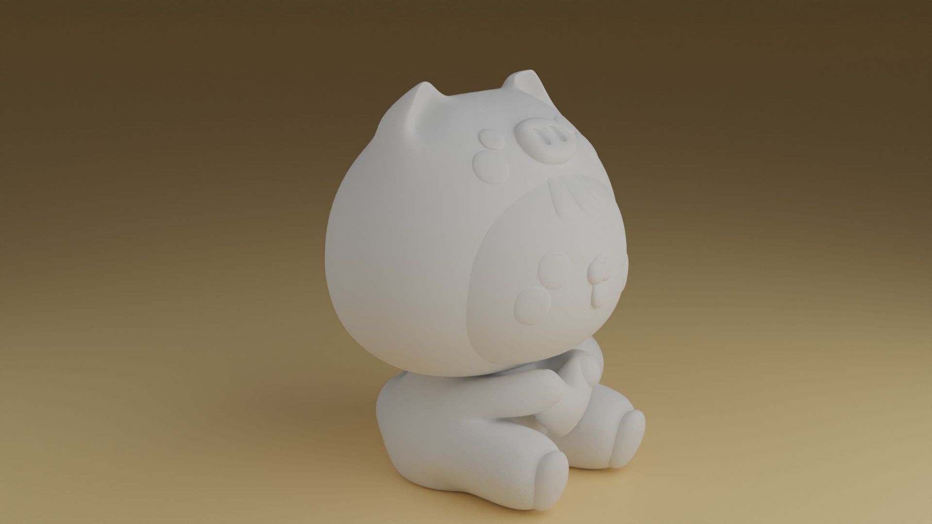 kitty and pig hat 3D print model_2