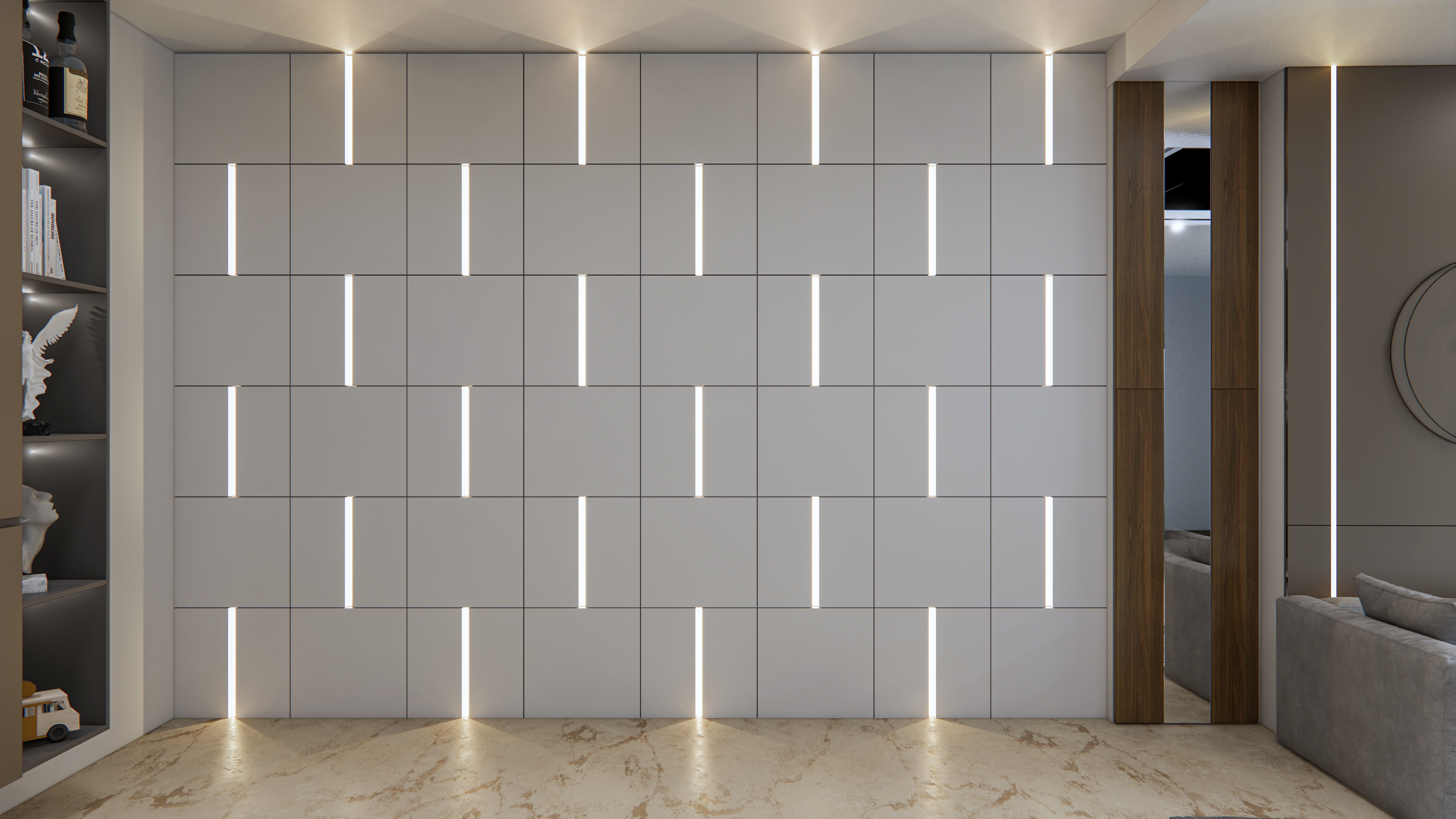Wall decorative light 3d panel Free 3D model_12